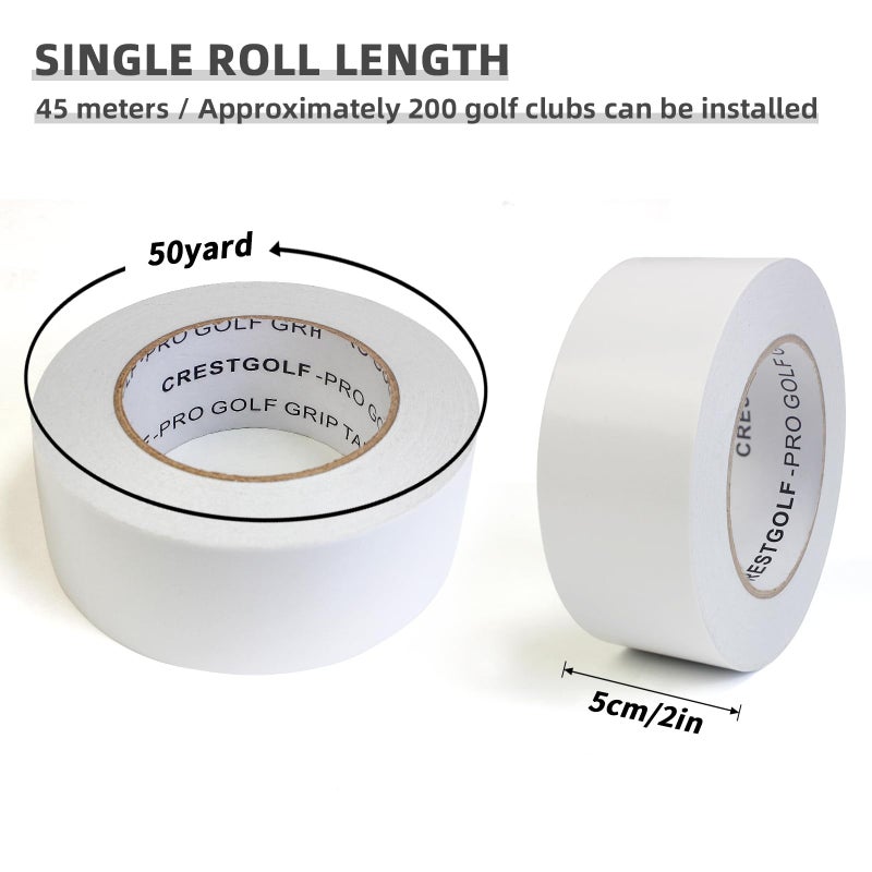 Crestgolf Golf Grip Tape Roll 2â€œ X50 Yardsâ€”Solvent Activated Double Sided Adhesive Grip Tape Rolls for Regripping Golf Clubsâ€”Strong Adhesiveness Double Sided Tape - Image 3